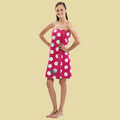 Women's Polka Dot Print Terry Velour Spa Wrap (Embroidered)